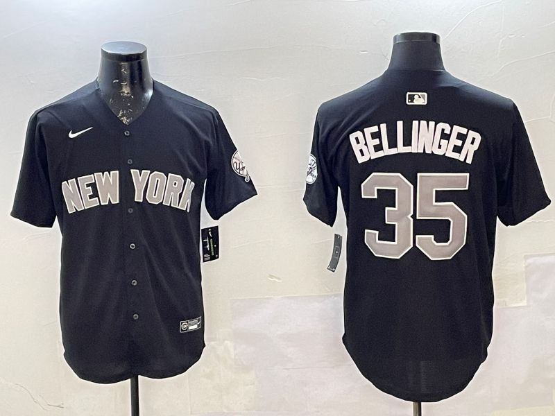 Men New York Yankees #35 Bellinger Black Game 2025 Nike MLB Jersey style 0225